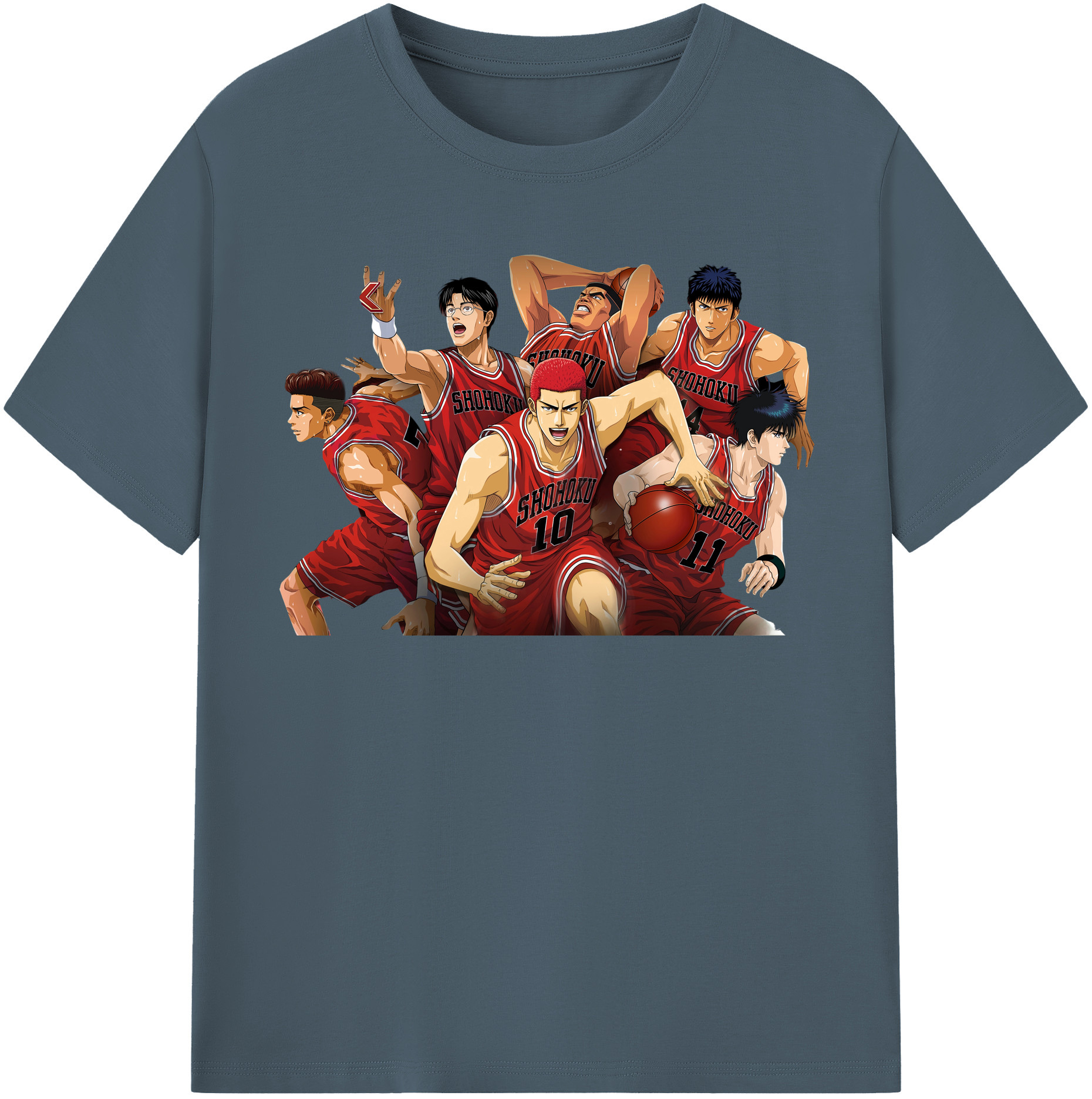 SLAM DUNK／スラムダンク 綿100％半袖Tシャツ（フロントプリント）